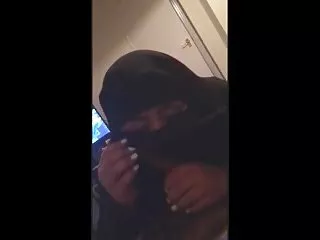 Niqab egypt playing big dick and cum milk eating