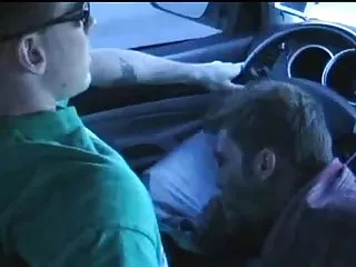 Blowjob and hot cumshot in the car blowjob
